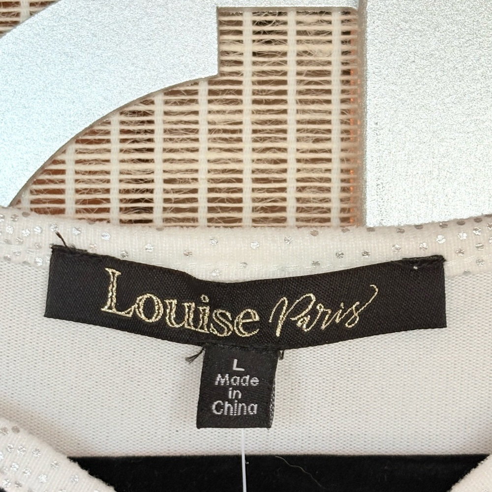 NWT Louise Paris White 3/4 Sleeve Cut Out Blouse - Picture 2 of 8